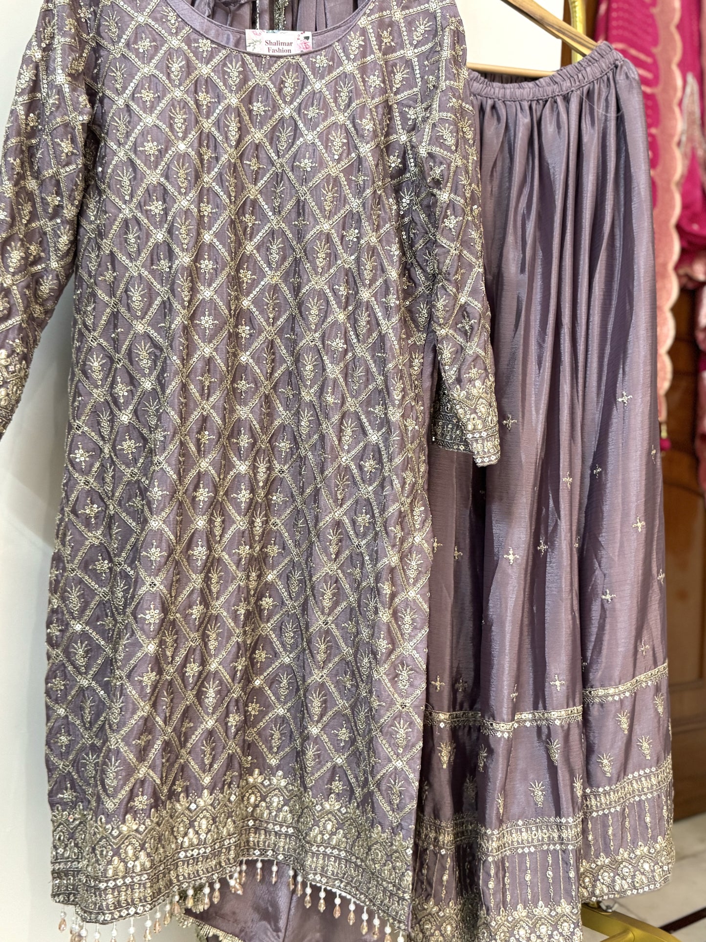 Full stitch heavy Designer sharara set