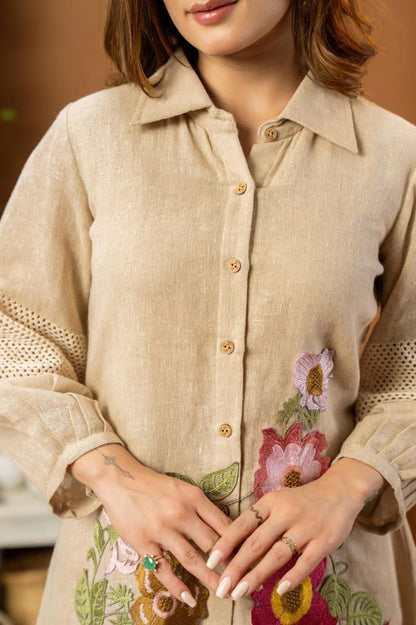 Jute cotton two piece Cord set
