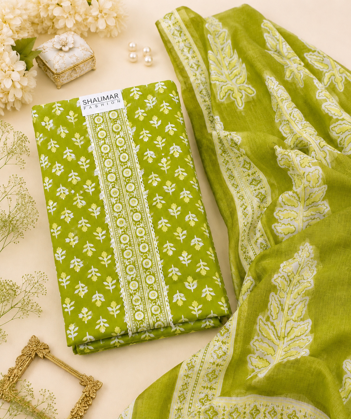 Beautiful Pure cotton block prints unstitch suit