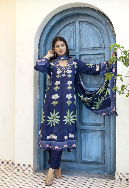Pure crepe Anarkali