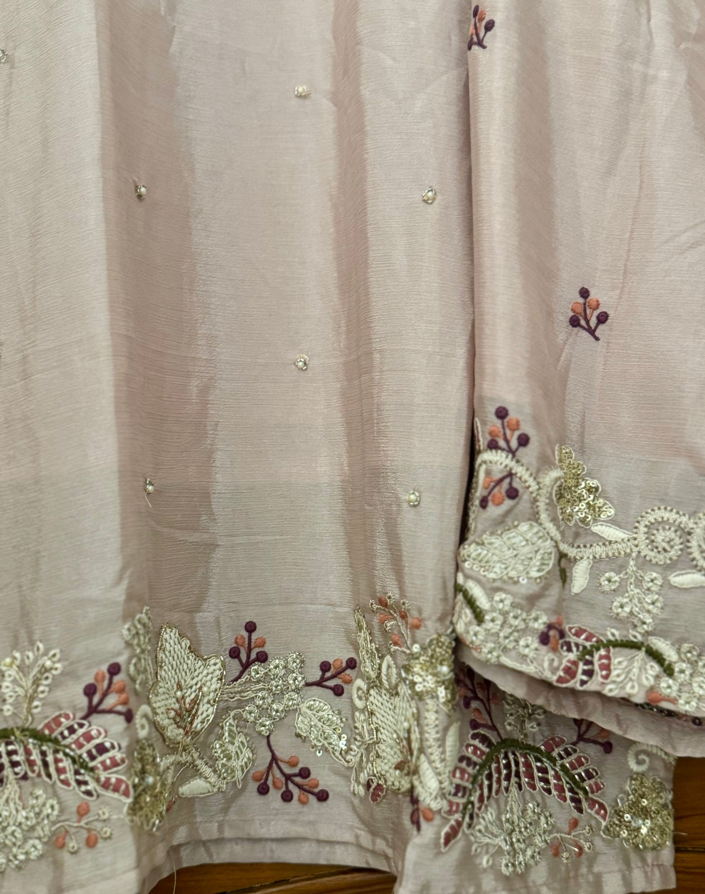 Pakistani style plazzo dress in pastels