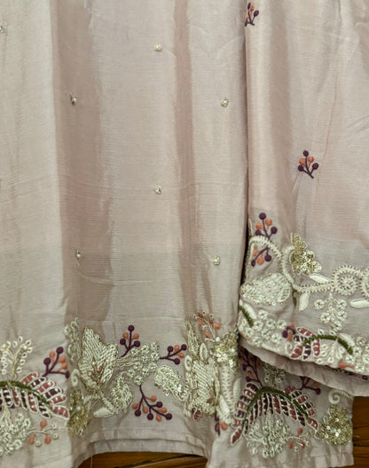 Pakistani style plazzo dress in pastels