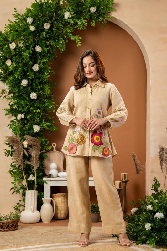 Jute cotton two piece Cord set