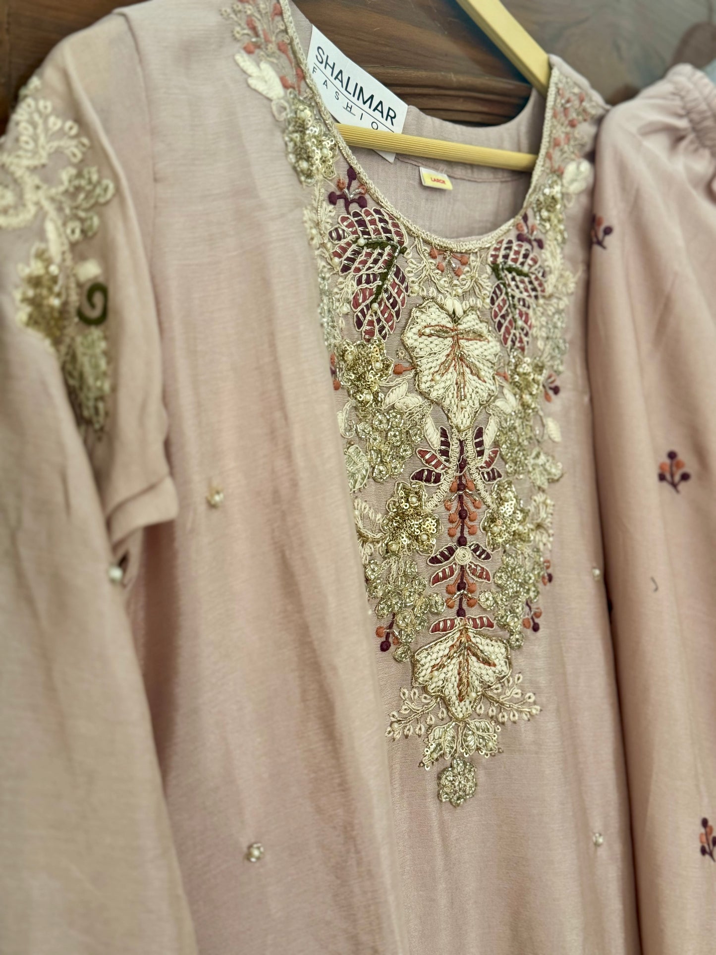 Pakistani style plazzo dress in pastels